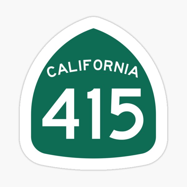 California State Route 415 (Area Code 415) Sticker