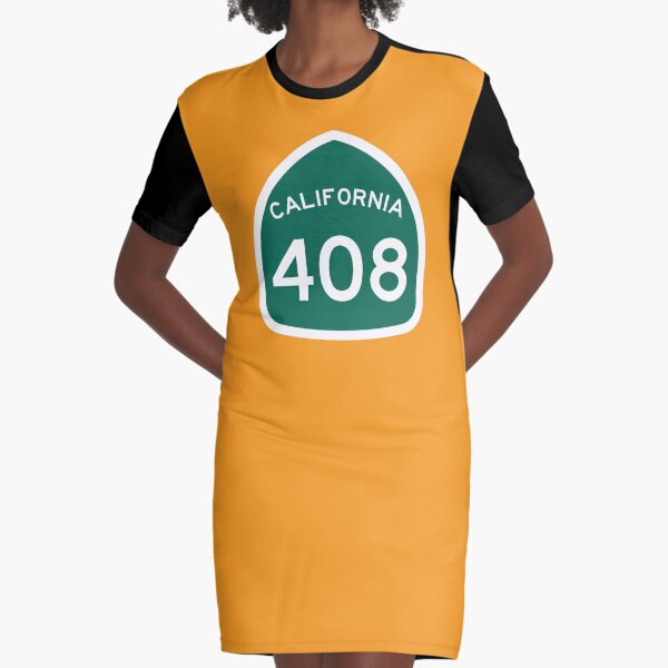 California State Route 408 (Area Code 408) Graphic T-Shirt Dress