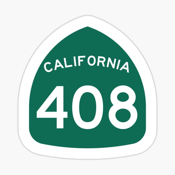 California State Route 408 (Area Code 408) Sticker