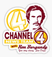 Channel 4 News Team with Ron Burgundy! No Halftone! Sticker