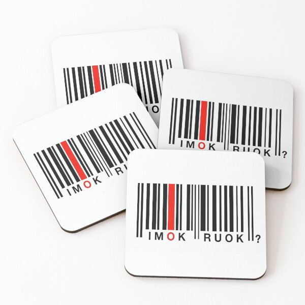 Item preview, IMOK RUOK? Barcode - Black on white designed and sold by F2GClothing.
