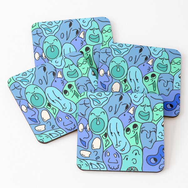 Item preview, Analogous Faces - Blue designed and sold by lil-aquarius.