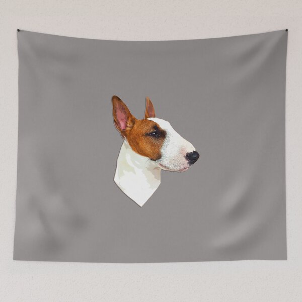 Artikelvorschau, Der Bullterrier ist ein beeindruckender Hund. Wenn Sie eine benutzerdefinierte Hintergrundfarbe für dieses Bullterrier-Kunstwerk wünschen, schreiben Sie mir bitte eine Nachricht. entworfen und verkauft von ElegantCat.