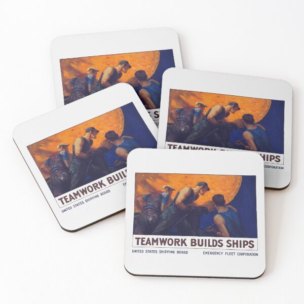 Item preview, Teamwork Builds Ships -- World War One Poster designed and sold by warishellstore.
