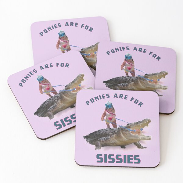 Item preview, Ponies are for Sissies Ponies are for Whimps  Strong Girl,Alligator Funny designed and sold by MeatyWildman.