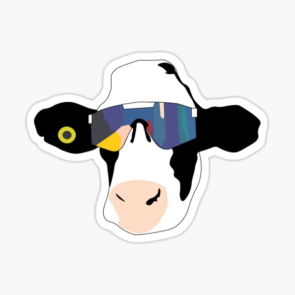 Cow in Pit Viper Sunglasses Sticker