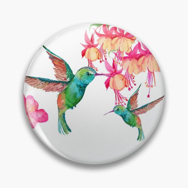 Item preview, Hummingbirds and a butterfly between fuchsias designed and sold by gabmenfer.