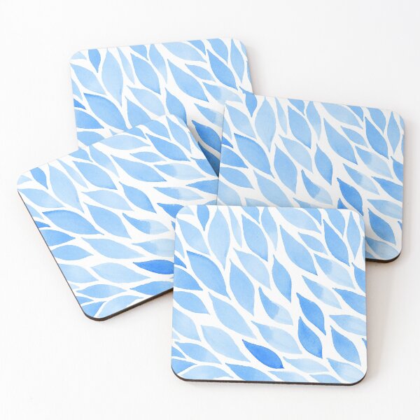 Item preview, Watercolor Abstract Blue Leaves Pattern designed and sold by artichromadsgns.