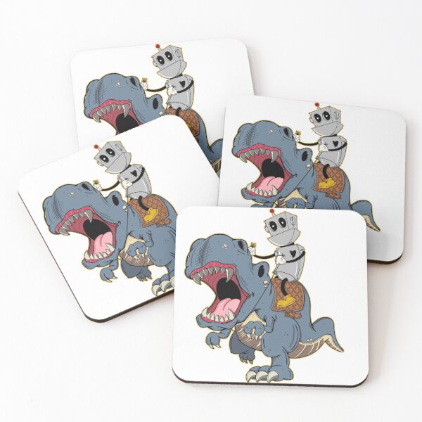 Item preview, A Robot Riding a T-Rex  designed and sold by Randallpaints.