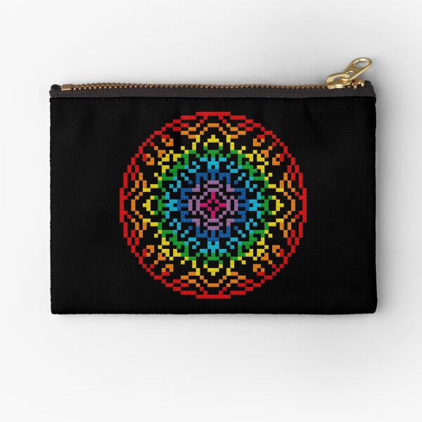 Rainbow Mandala Cross Stitch Zipper Pouch