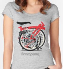 Brompton Bicycle Folded Women's Fitted Scoop T-Shirt