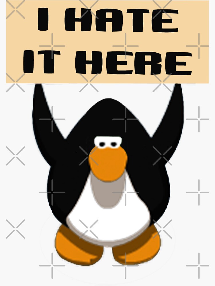 eat the rich - club penguin Sticker for Sale by charlottespice