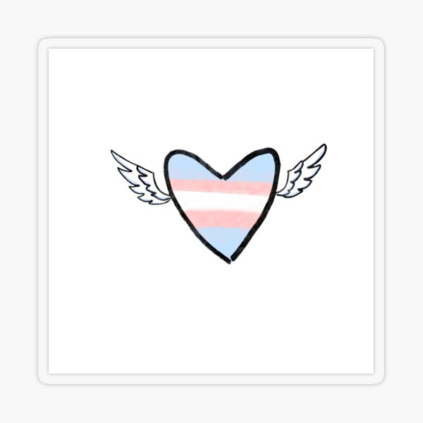 Trans Flag Heart Sticker