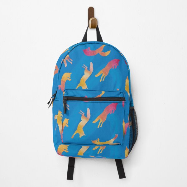 Item preview, frolicking foxes on blue designed and sold by Miriam Omura.