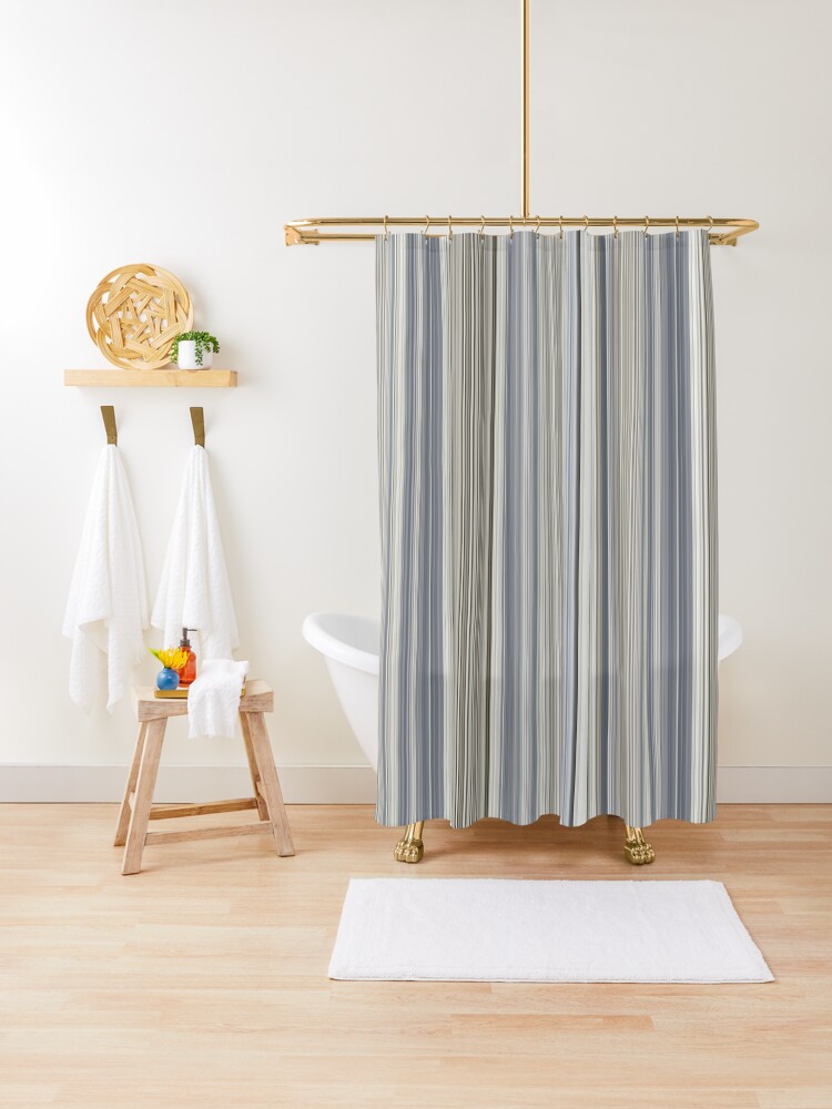 Tan striped shower sale curtain