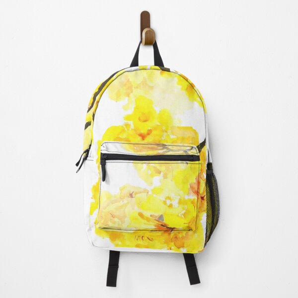Item preview, Yellow trumpet flowers watercolor painting designed and sold by ColorandColor.