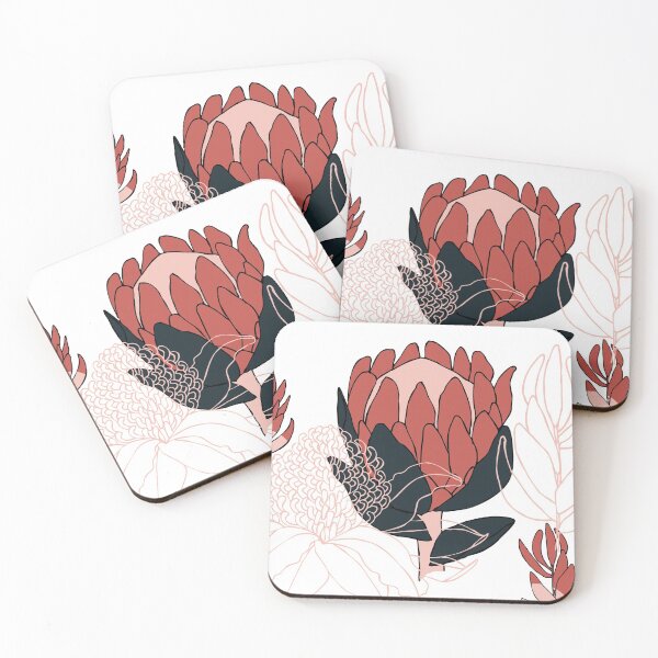 Item preview, Pink Protea botanicals designed and sold by madirosedesigns.