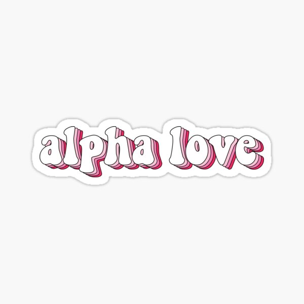Alpha Love Retro Stripes Pink Sticker