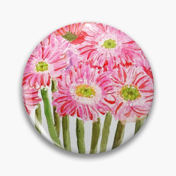 Artikelvorschau, handgemalte rosa Barberton Daisy Gerbera Aquarell Gerbera Daisy entworfen und verkauft von SelenePaintings .
