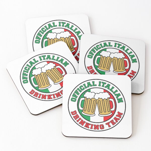 Item preview, Official Italian Drinking Team Featuring Flag Of Italy And Beers designed and sold by jaycartoonist.