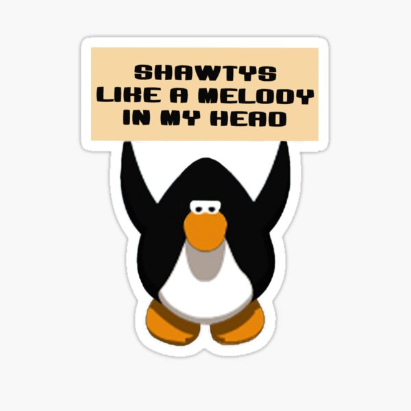 Aesthetic kawaii meme club Penguin sticker y2k