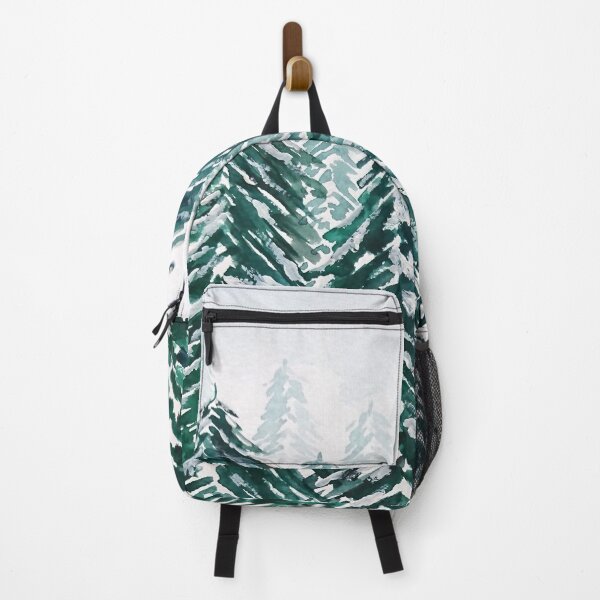 Item preview, hand painted snowy pine forest green  designed and sold by ColorandColor.