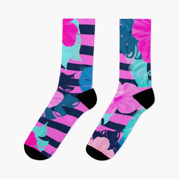 Item preview, Pink and Navy Striped Hibiscus  designed and sold by Marliemanatees.