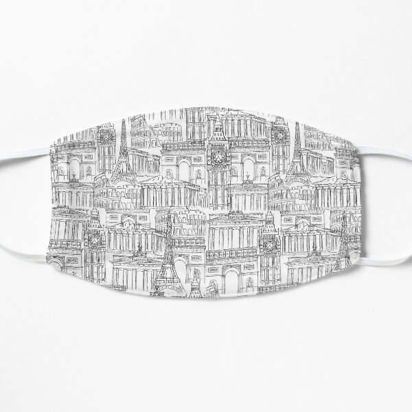 Europe landmark drawing Flat Mask