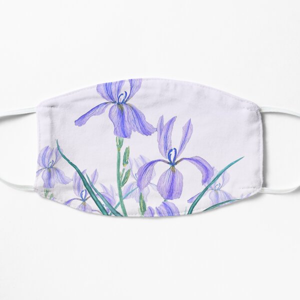 purple iris arrangement Flat Mask