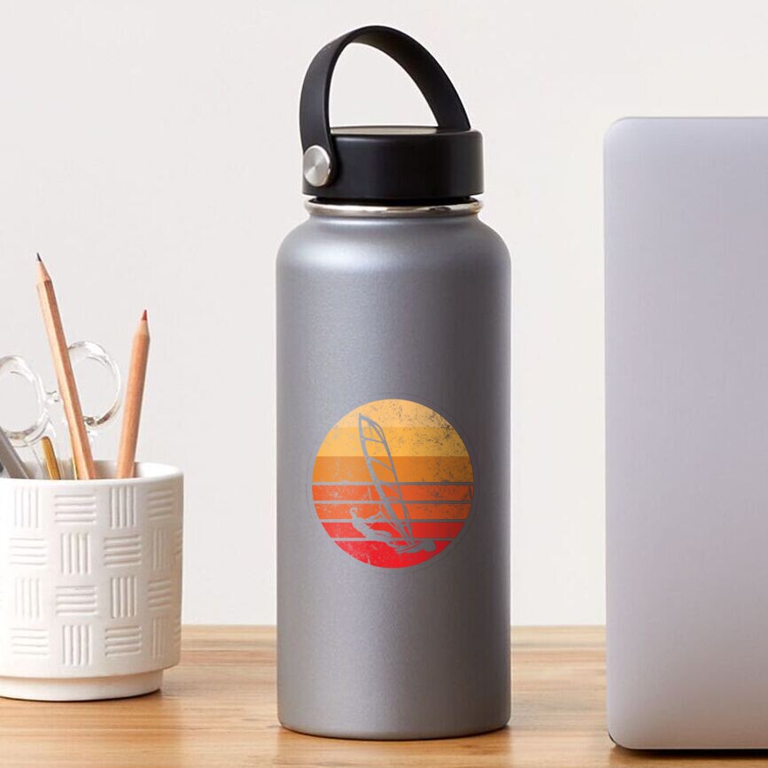 Retro Windsurf Sunset Sticker