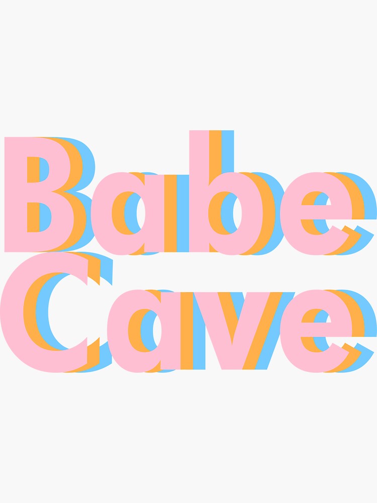 Babe Cave Retro Dope 70s Bright Typography Sticker By Freshfroot Redbubble 1203