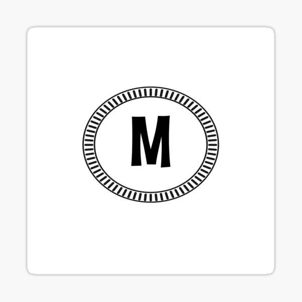 "black and white letter" Sticker by MadalineB22 Redbubble