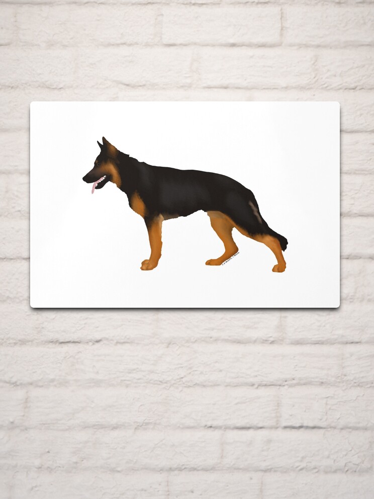 German Shepherd Red Black Blanket Metal Print for Sale by 2woofs 1meow Redbubble