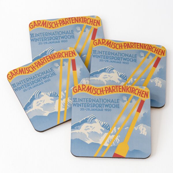 Item preview, Garmisch Partenkirchen 1950 vintage travel poster designed and sold by stickart-marek.