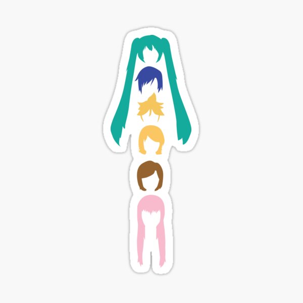 Vocaloid Heads (black) Sticker