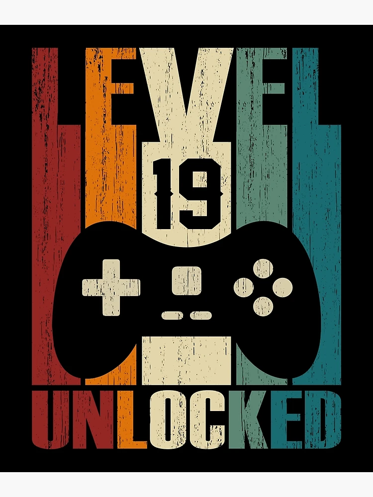 Level 19 Unlocked 19th Birthday Gift 19 Years Old Vintage 2001