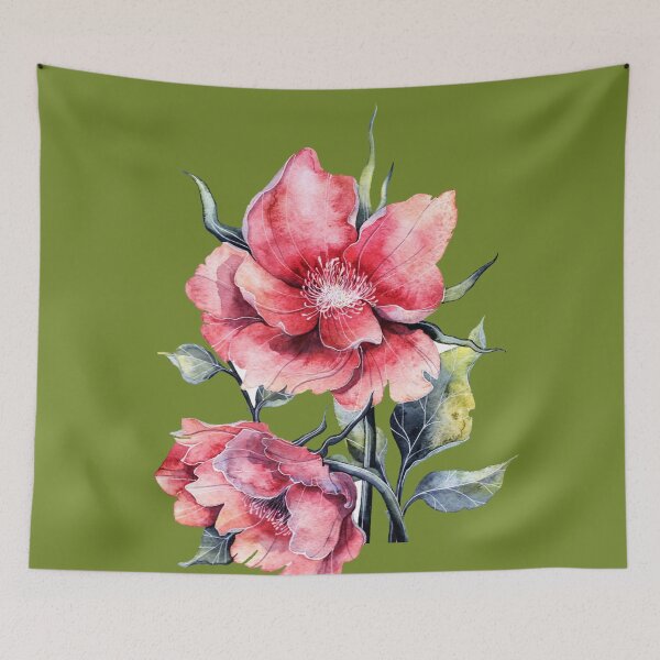 Item preview, Red Painted Flowers designed and sold by dplachkinova.