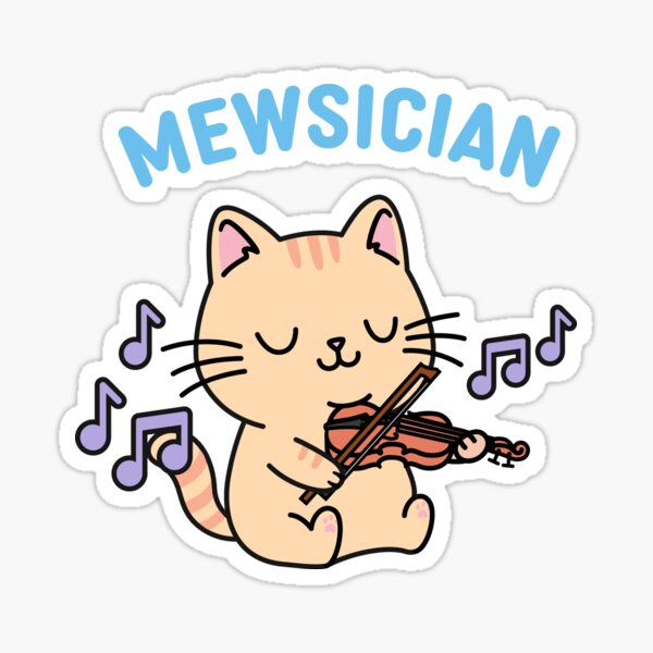 pension eksplosion hvordan man bruger The Mewsician | Cat Playing the Violin" Sticker for Sale by Maria Murphy |  Redbubble