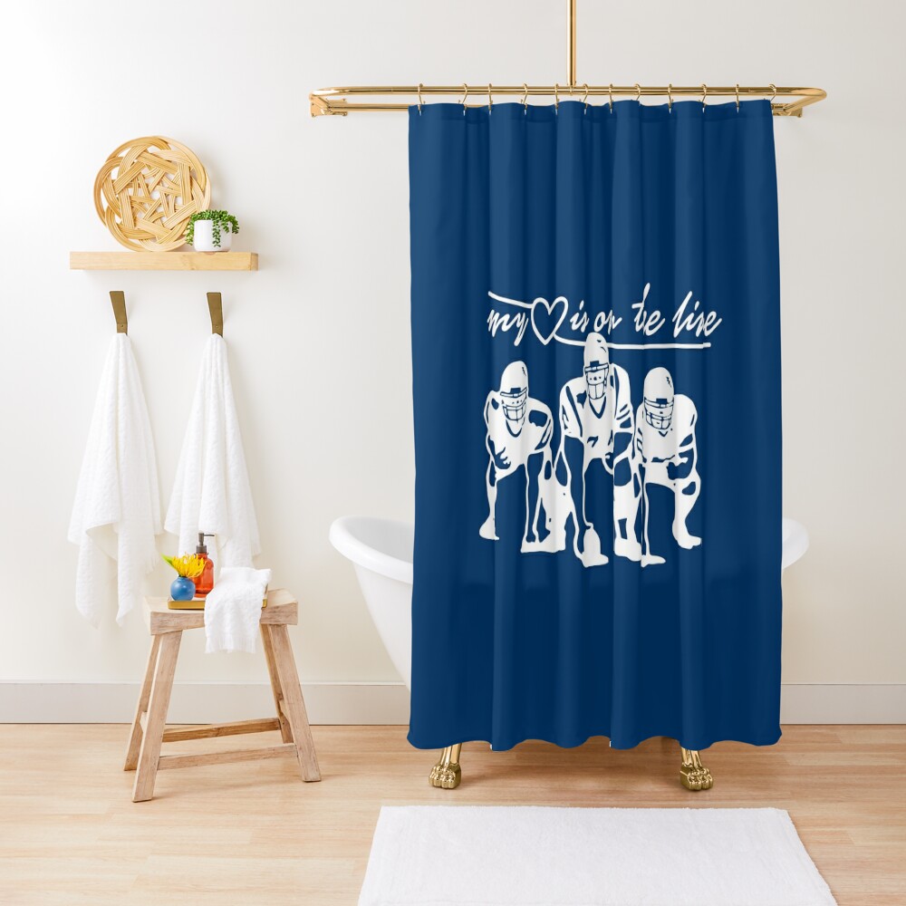 Hot Sale Football My Heart Is On The Line Offensive Lineman Shower Curtain CS-87UXXB3S