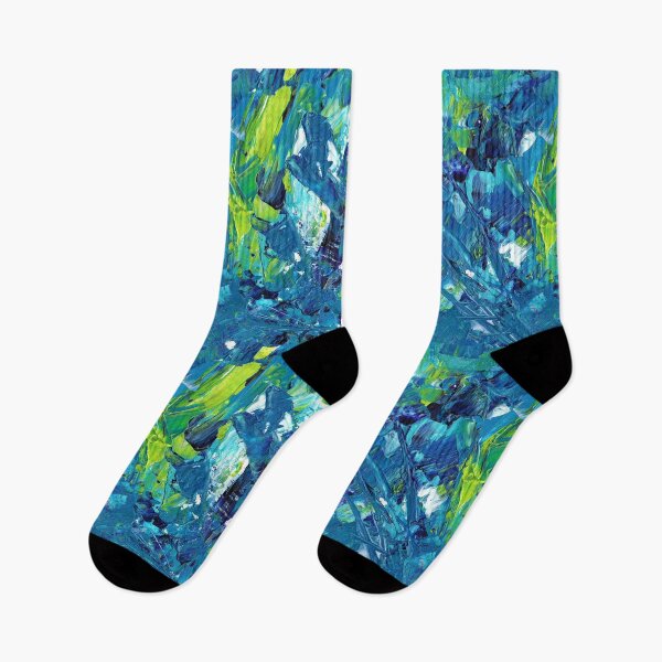 Item preview, Blue and green abstract painting designed and sold by TeamManja.