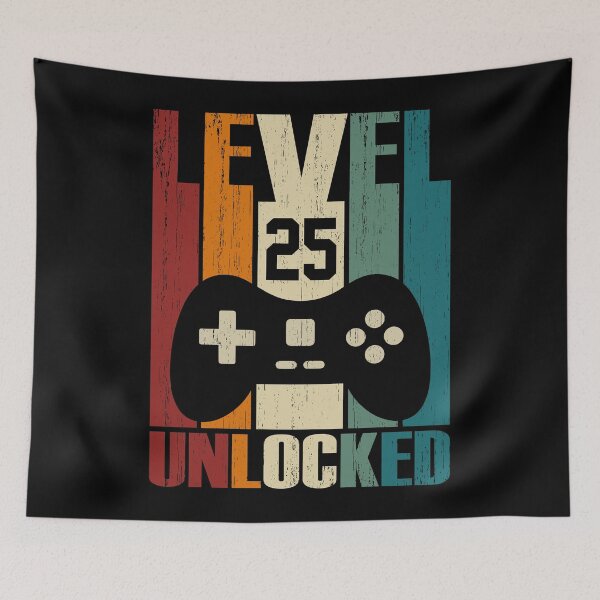 Artikelvorschau, Level 25 freigeschaltet 25. Geburtstagsgeschenk 25 Jahre Vintage 1995 Video Gamer entworfen und verkauft von nana1099.