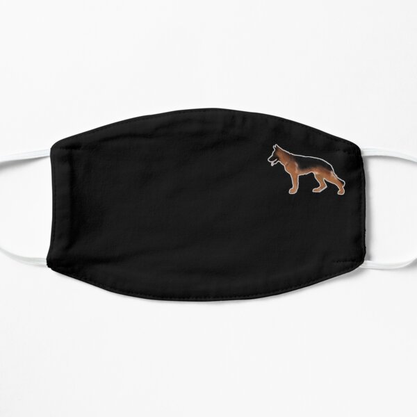 German Shepherd: Red & Black Flat Mask