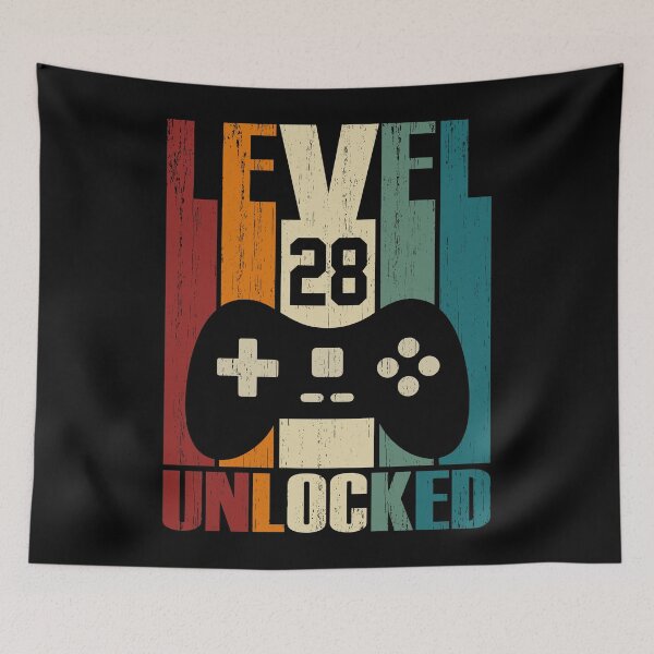 Item preview, Level 28 Unlocked 28th Birthday Gift 28 Years Old Vintage 1992 Video Gamer designed and sold by nana1099.