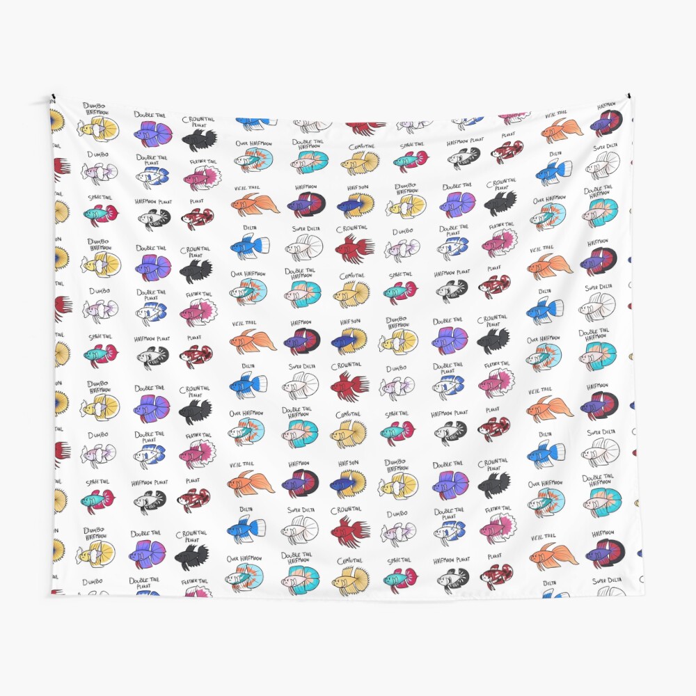 Betta tail types ( color ) Throw Blanket