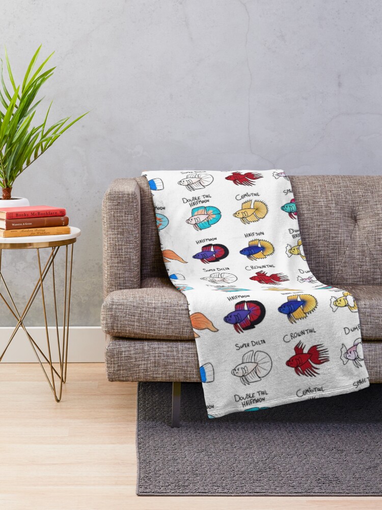 Betta tail types ( color ) Throw Blanket