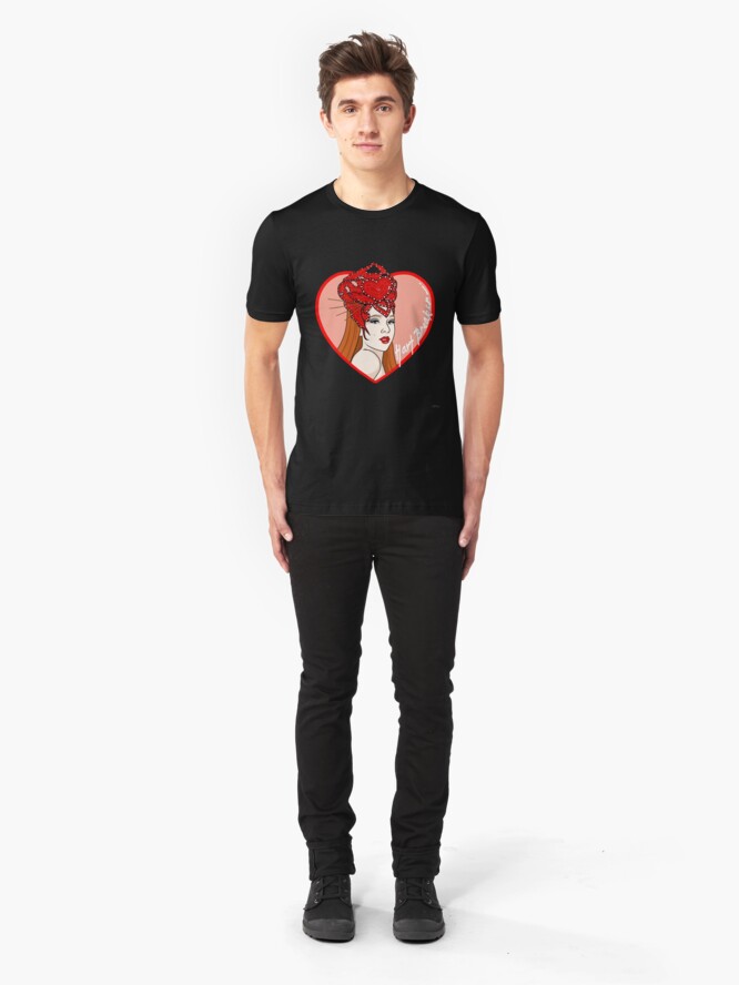Alternate view of Hart Breaker - LadyHart Pin Up Print Slim Fit T-Shirt