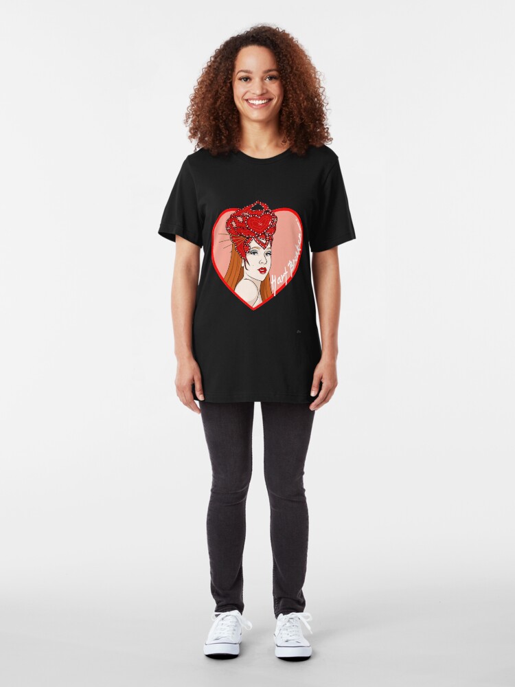 Alternate view of Hart Breaker - LadyHart Pin Up Print Slim Fit T-Shirt