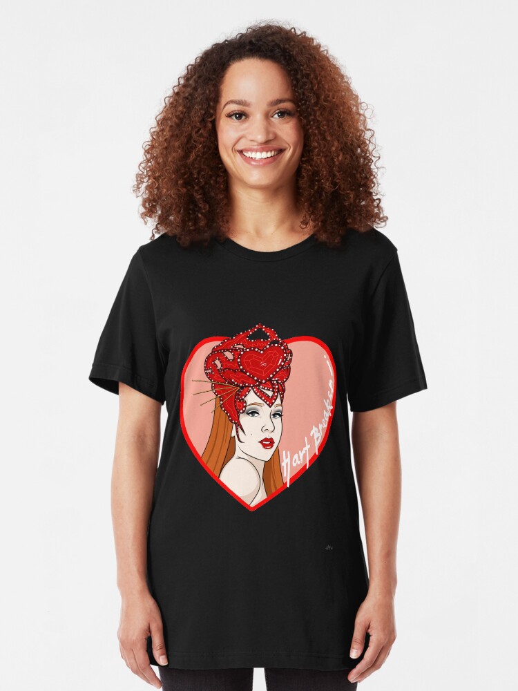 Alternate view of Hart Breaker - LadyHart Pin Up Print Slim Fit T-Shirt