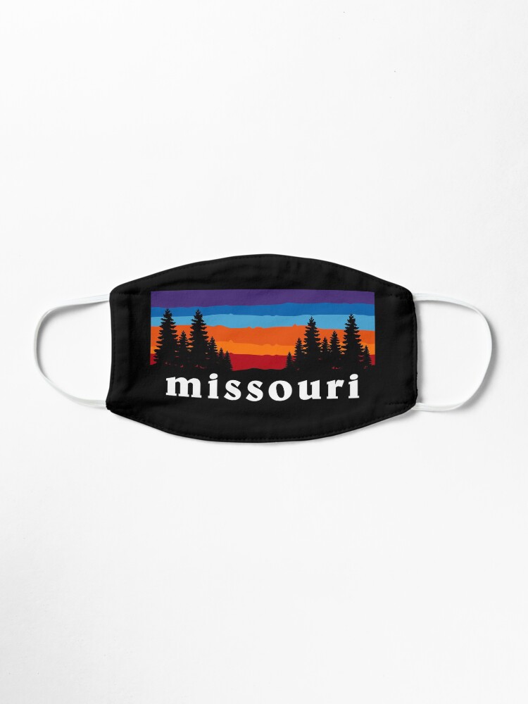 Alternate view of Missouri Forest Outdoor Hiking St. Louis Blues Kansas City State Flag Sunset Gift Ideas Mask