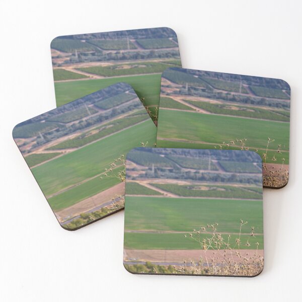 Item preview, View of agricultural green fields with dry vegetation in the foreground designed and sold by EG Creativity Art.